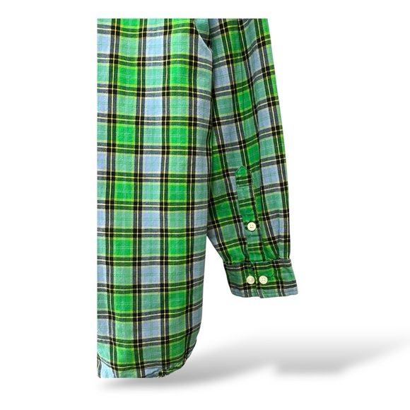 Carhartt Green/Blue Plaid Shirt, Medium - Picture 5 of 6